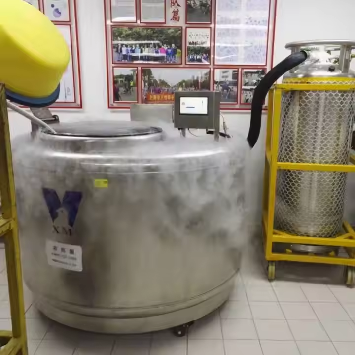 使用液氮罐凍存，外部結(jié)霜